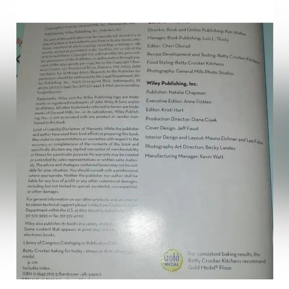 Betty Crocker Cookbook Hardcover Baking for Today General Mills 2005 Recipe EUC - Picture 2 of 6
